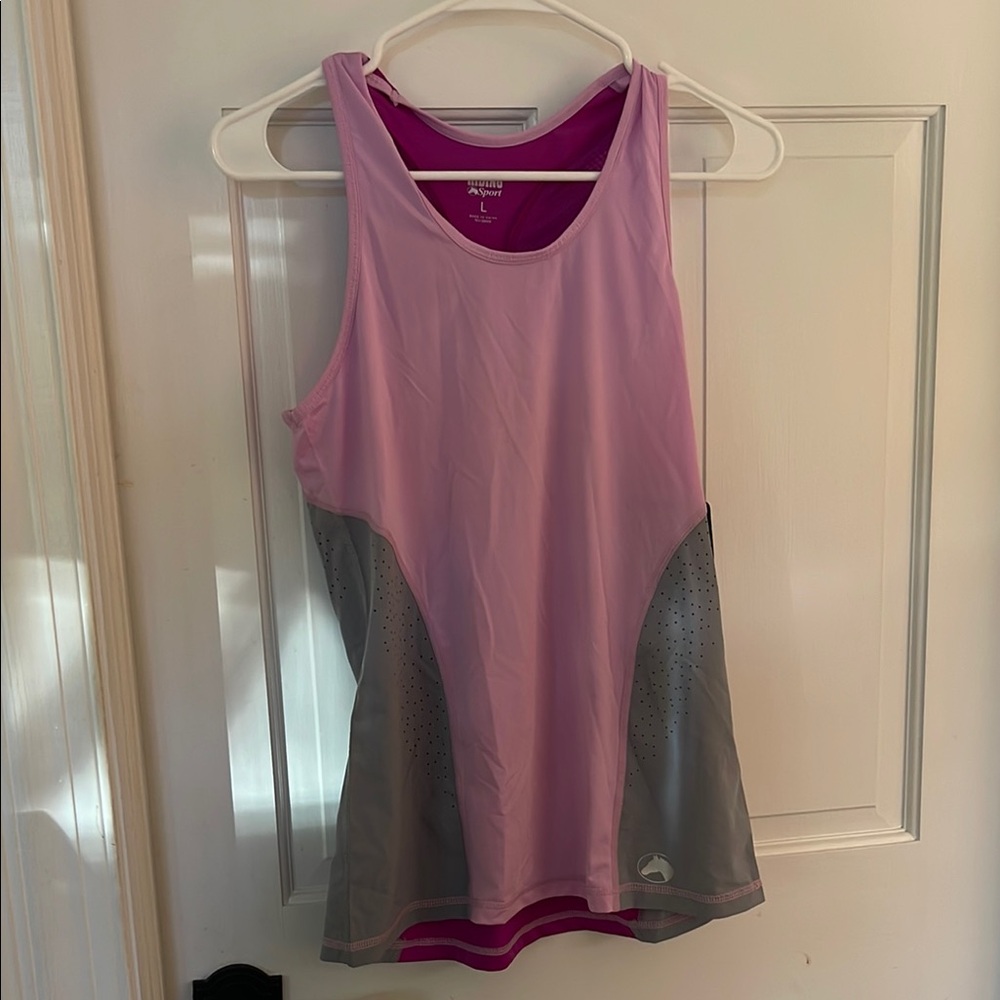 Women's Pink and Gray Tank Top